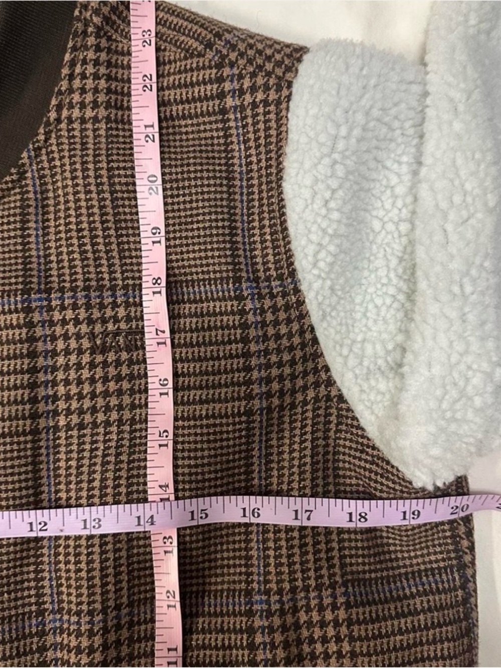 Vans Plaid Bomber Jacket with Cream Sherpa Sleeves size Small - Picture 6 of 7